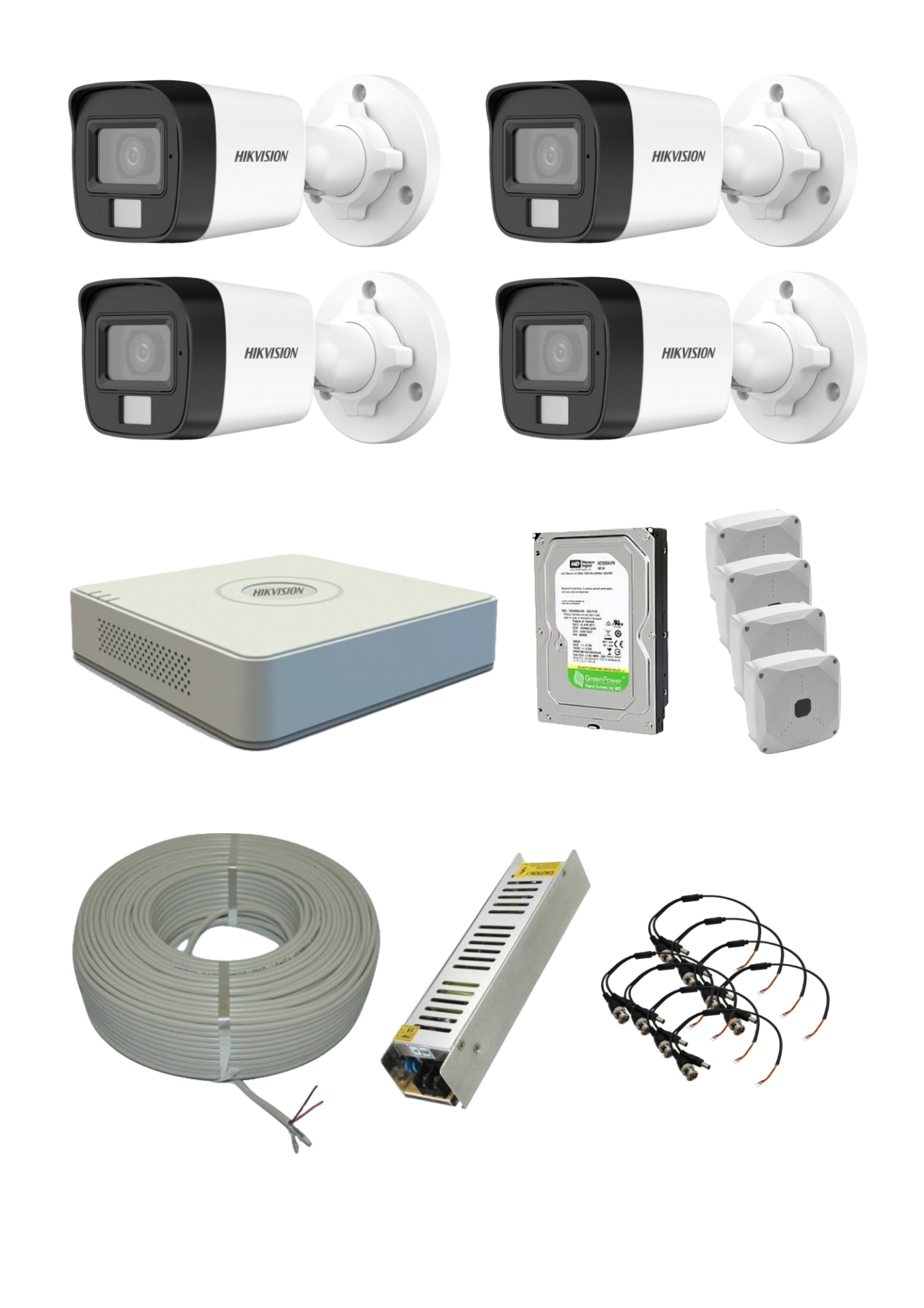 Hikvision 4 Kameralı Colorvu Smart Hybrid Kamera Seti