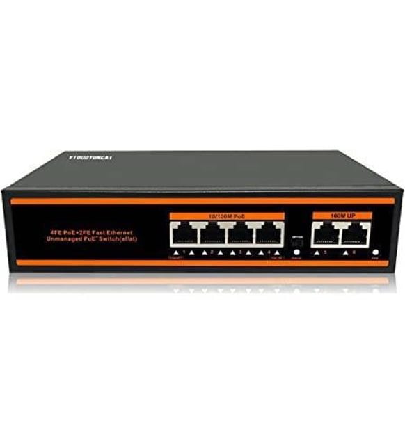 4 Port PoE Switch 2 Uplink - 4 Port PoE Switch 4+2 78W Watt