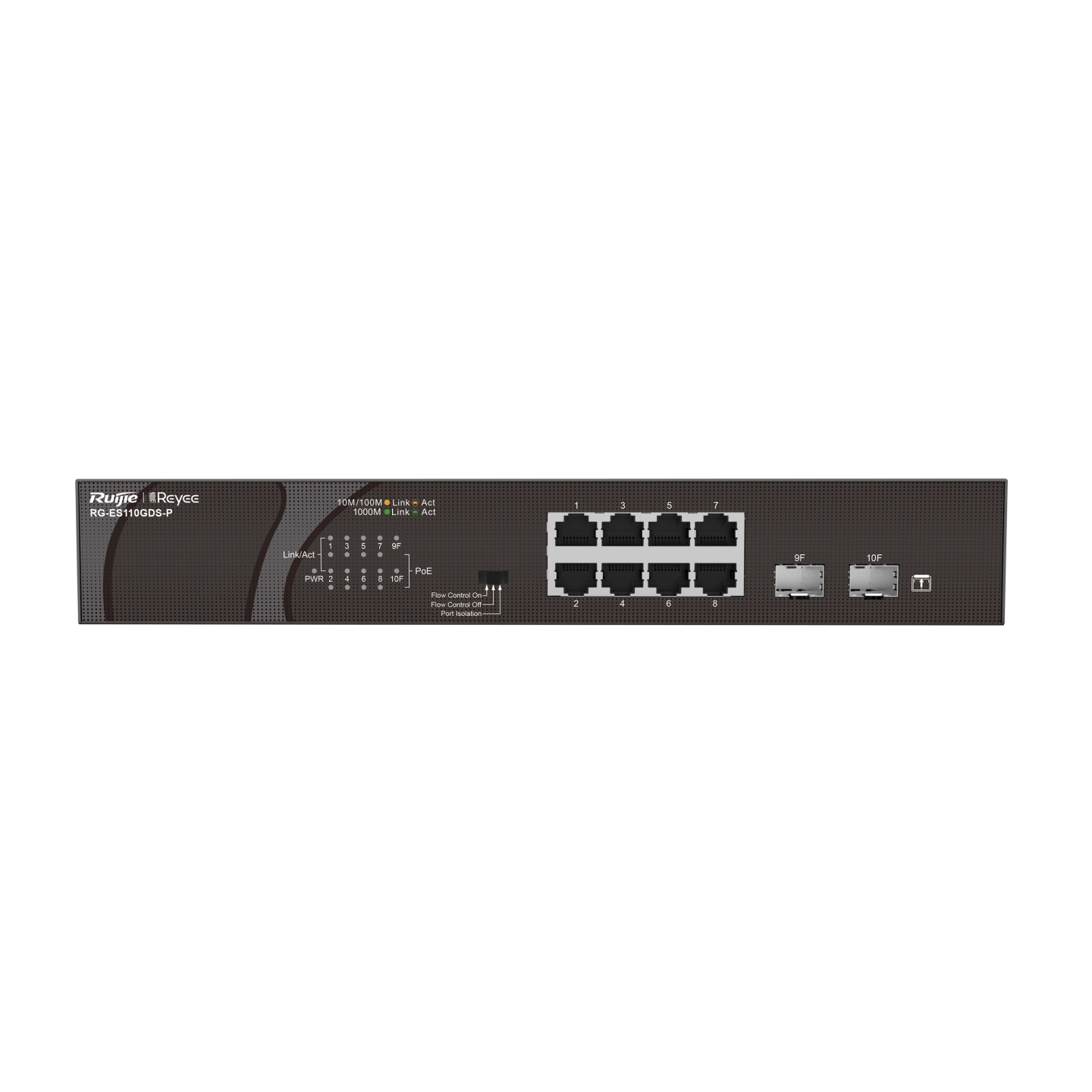 Ruijie Reyee RG-ES110GDS-P 10 Port 10/100/1000 Mbps Gigabit PoE Switch