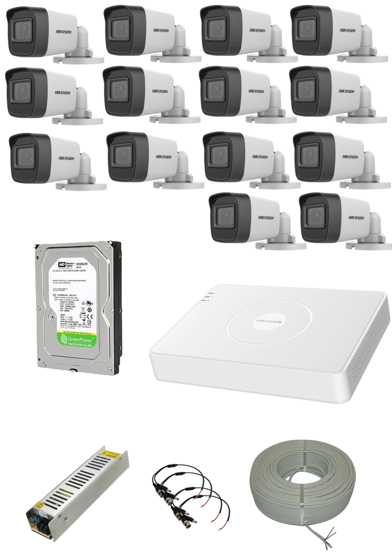 Hikvision 14 Kameralı Hazır AHD Kamera Seti