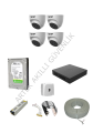 Uniview 4 Kameralı Dome IR LED AHD Kamera Seti
