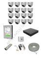 Uniview 16 Kameralı Dome IR LED AHD Kamera Seti