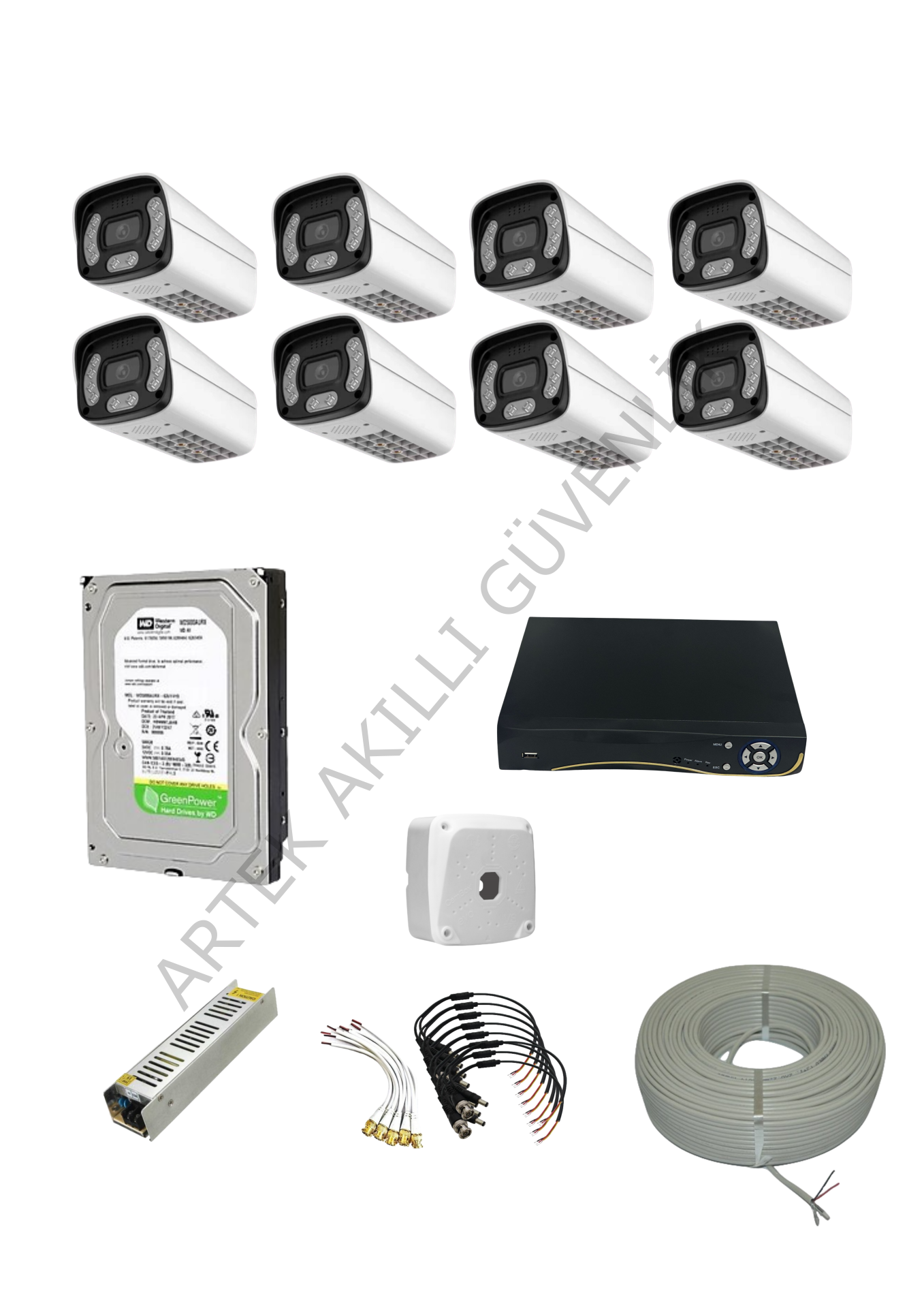 Ztech 8 Kameralı Colorvu(RENKLİ) AHD(ANALOG) Set