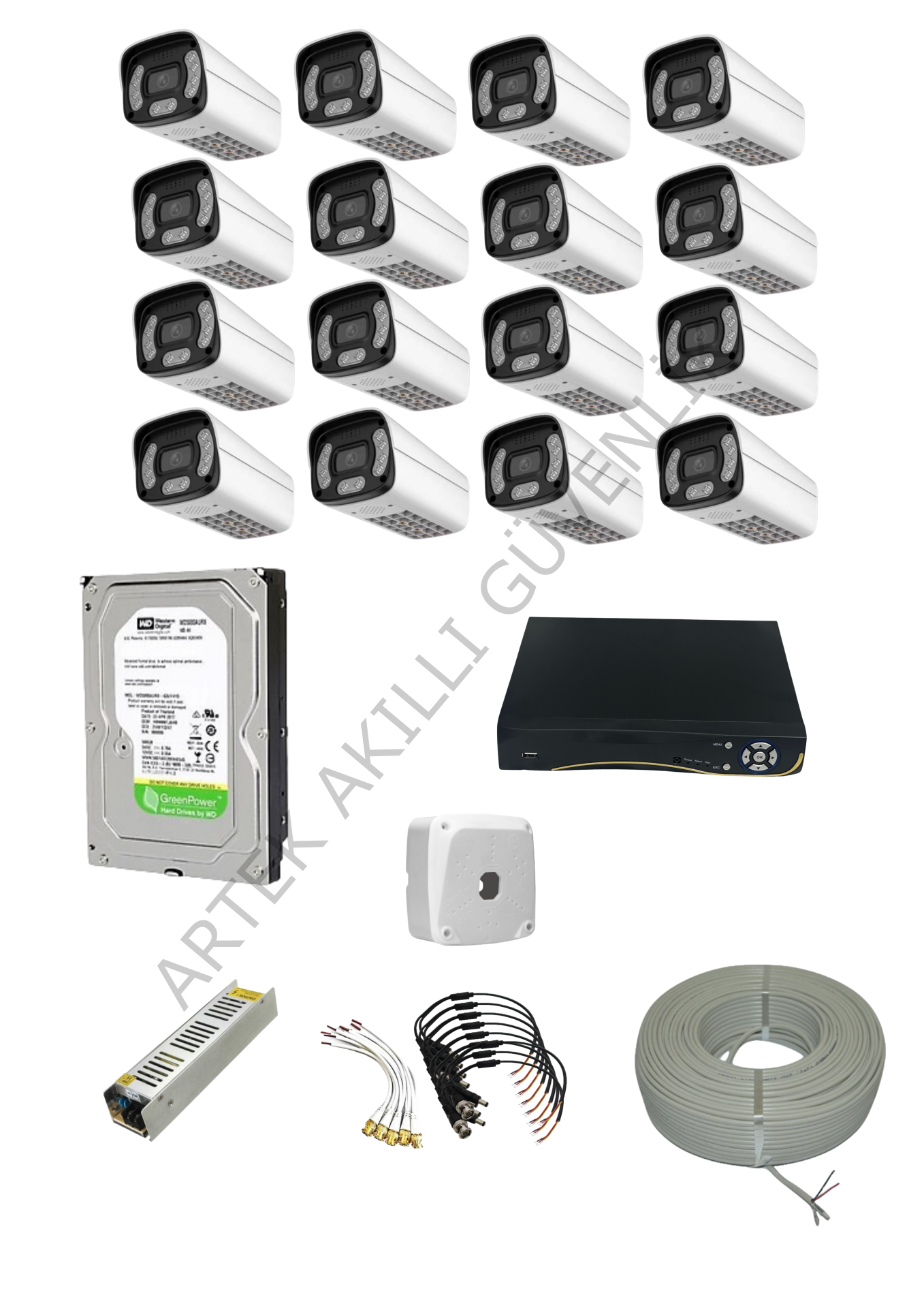 Ztech 16 Kameralı Colorvu(RENKLİ) AHD(ANALOG) Set