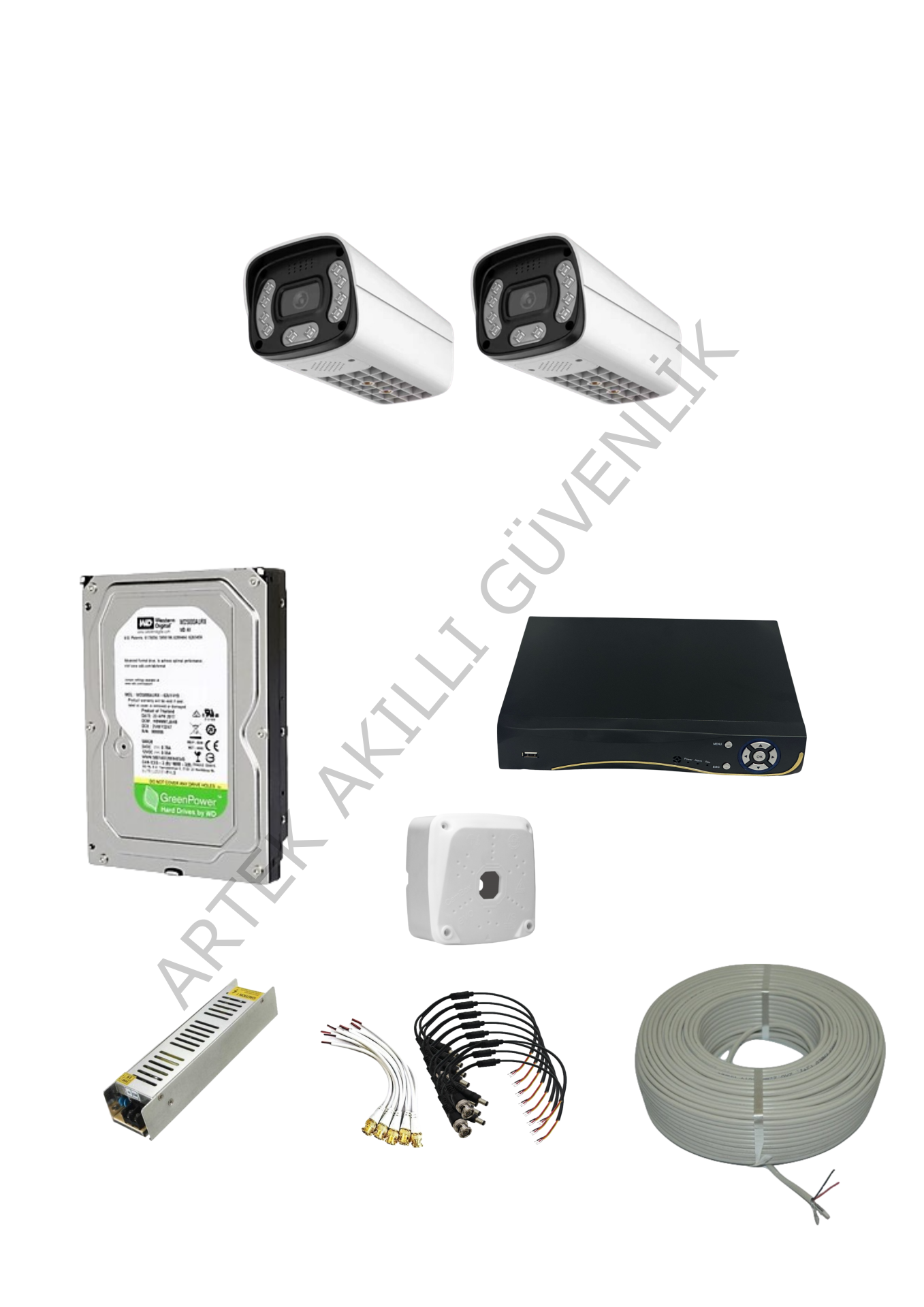 Ztech 2 Kameralı Colorvu(RENKLİ) AHD(ANALOG) Set