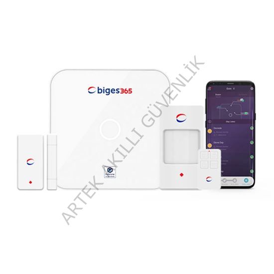 Biges365 BGS365-BK-N IoT Smart Network Kablosuz Alarm Kiti 1 Yıl Uzaktan İzleme Dahil