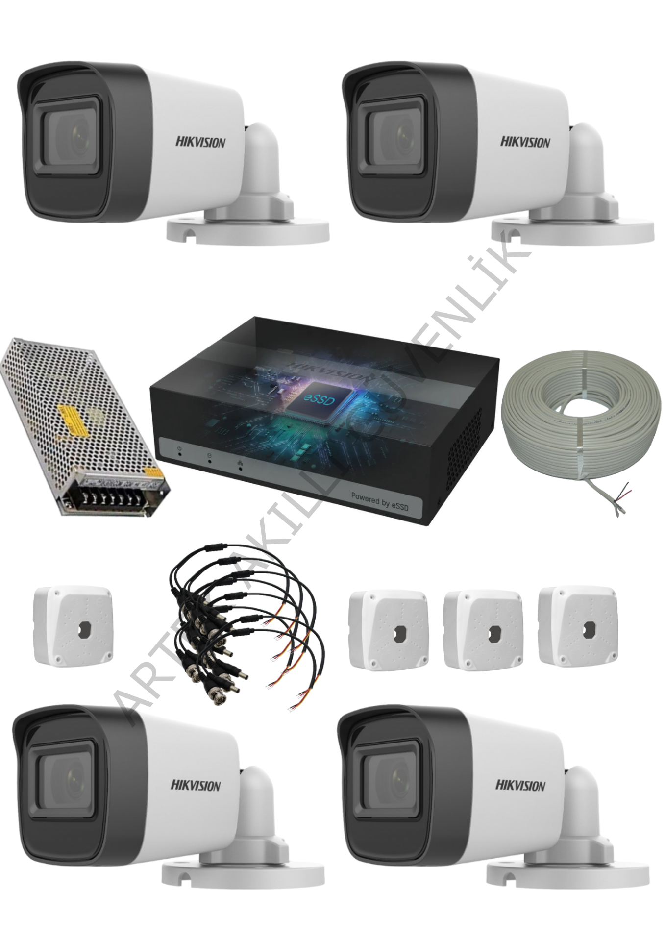 Hikvision 1TB SSD'li E-DVR 4 Kameralı Güvenlik Sistemi
