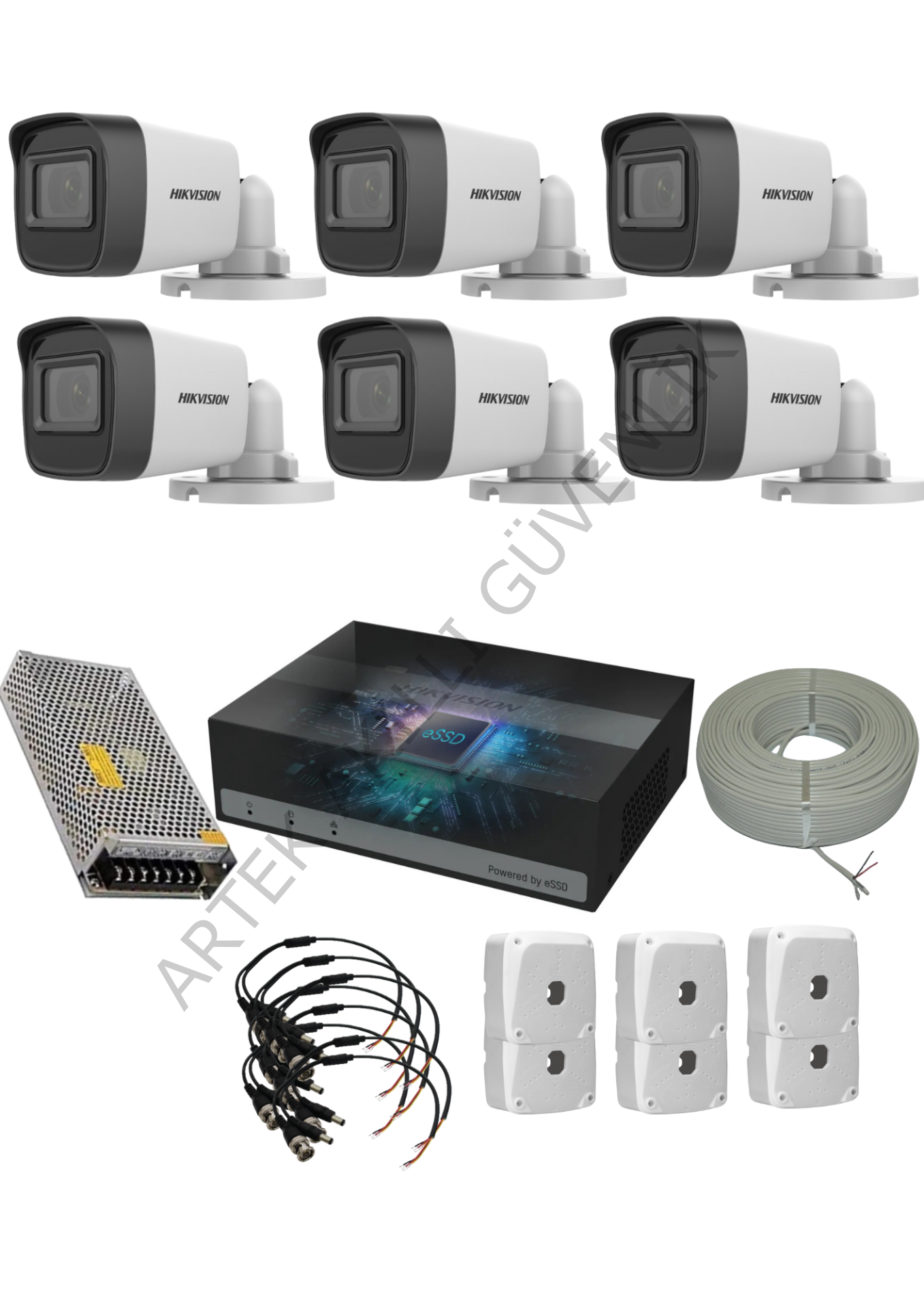Hikvision 1TB SSD'li E-DVR 6 Kameralı Güvenlik Sistemi