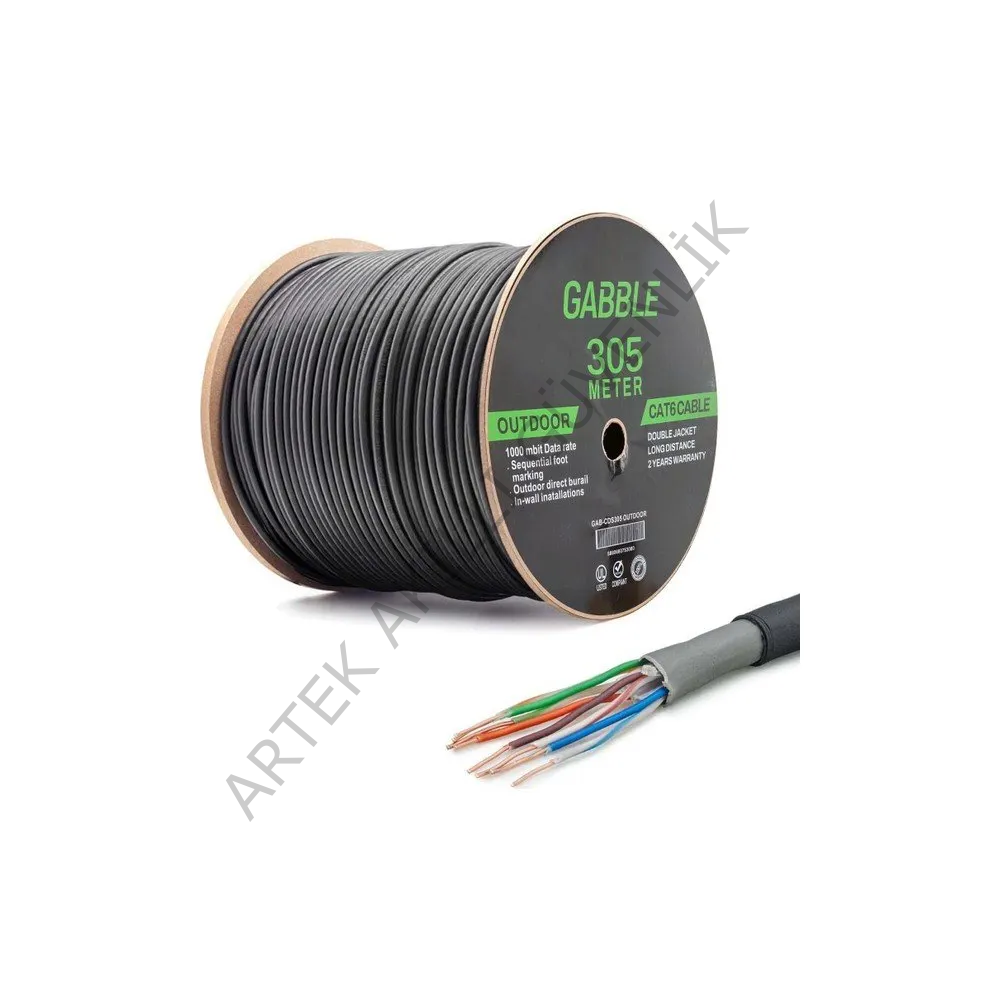 GABBLE CAT6 DIŞ ORTAM KABLO 305mt 23AWG (0.50mm)