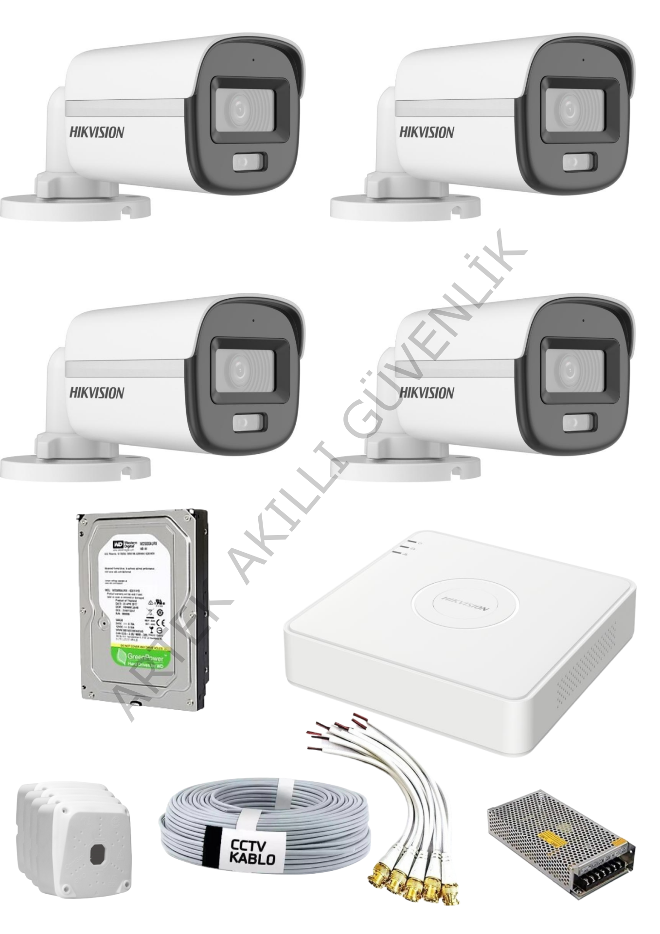 Hikvision Renkli Sesli AHD Kamera Seti